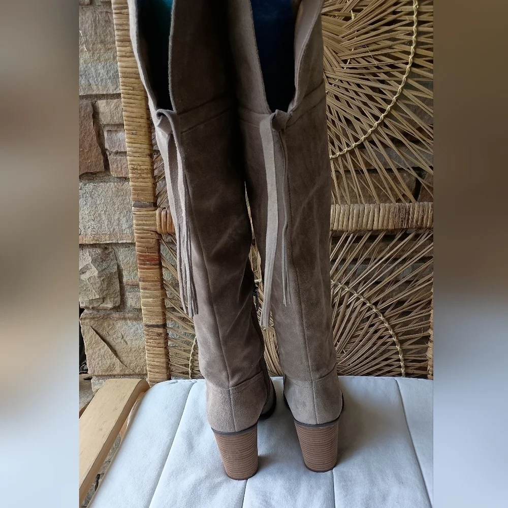 Franco Sarto Women’s Taupe Over-the-Knee Suede Leather Boots_10